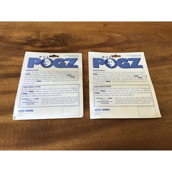 Vintage 1993 Set of 2 Madonna Pogz (Pogs) Series 1 SEALED - Picture 8 of 13